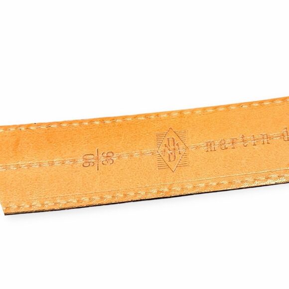 MARTIN DINGMAN Men’s Black Alligator Grain Leather Belt Size 36 (90 cm) - Picture 6 of 7